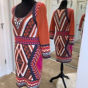 FLYING TOMATO Aztec Multi-Color Sweater Dress Lrg